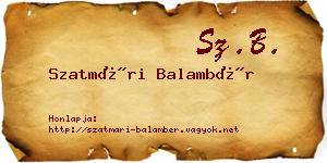 Szatmári Balambér névjegykártya